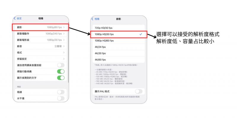 縮小iPhone影片解析度
